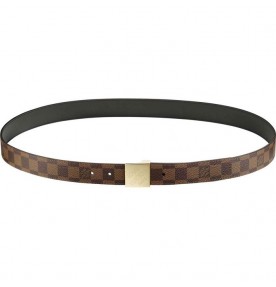 Louis Vuitton Paris Damier Canvas Belt With Golden Buckle 1442
