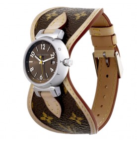 Louis Vuitton Tambour Small Quartz Brown Dial Monogram Strap 2713