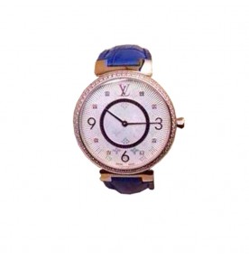 Louis Vuitton Tambour Monogram Steel Diamonds 2683