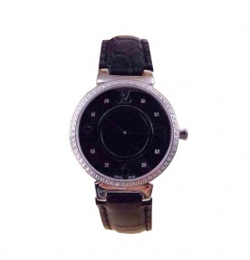 Louis Vuitton Tambour Monogram Steel Diamonds 2681