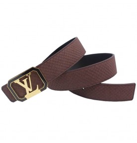 Louis Vuitton Initiales Suede Leather Belt 1343