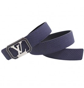 Louis Vuitton Initiales Suede Leather Belt 1349