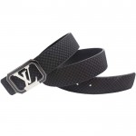 Louis Vuitton Initiales Suede Leather Belt 1332