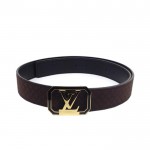 Louis Vuitton Initiales Suede Leather Belt 1336