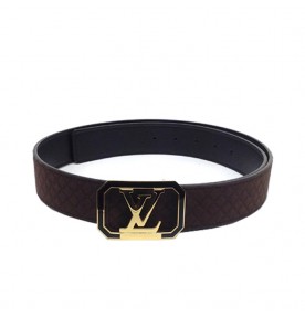 Louis Vuitton Initiales Suede Leather Belt 1336