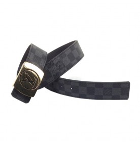 Louis Vuitton Initials Damier Graphite Belt 1395