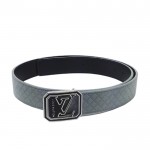 Louis Vuitton Initiales Suede Leather Belt 1344