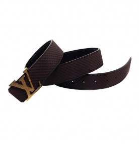 Louis Vuitton Initiales Suede Leather Belt 1351