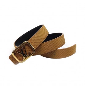 Louis Vuitton Initiales Suede Leather Belt 1357