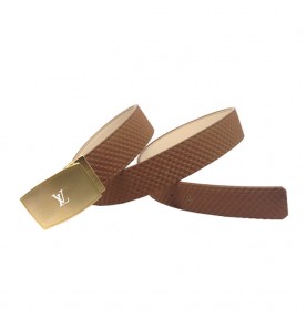 Louis Vuitton Initiales Suede Leather Belt 1353