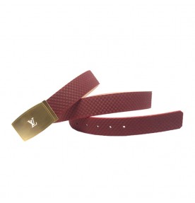 Louis Vuitton Initiales Suede Leather Belt 1359