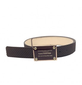 Louis Vuitton Initiales Suede Leather Belt 1368