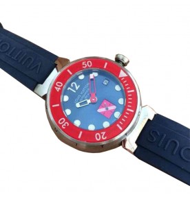 Louis Vuitton Tambour Diving Automatic Blue In Silver 2613