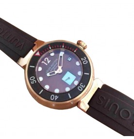 Louis Vuitton Tambour Diving Automatic Brown In Pink Gold 2619