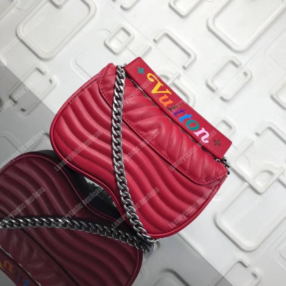 Louis Vuitton Calfskin New Wave Chain Pm Scarlet 556981
