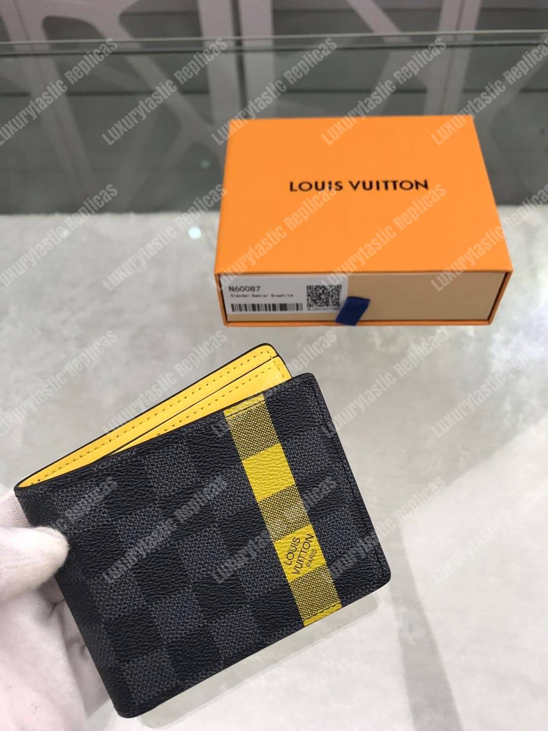 Ví nam Louis Vuitton Slender Wallet Damier caro chìm VLV08 siêu