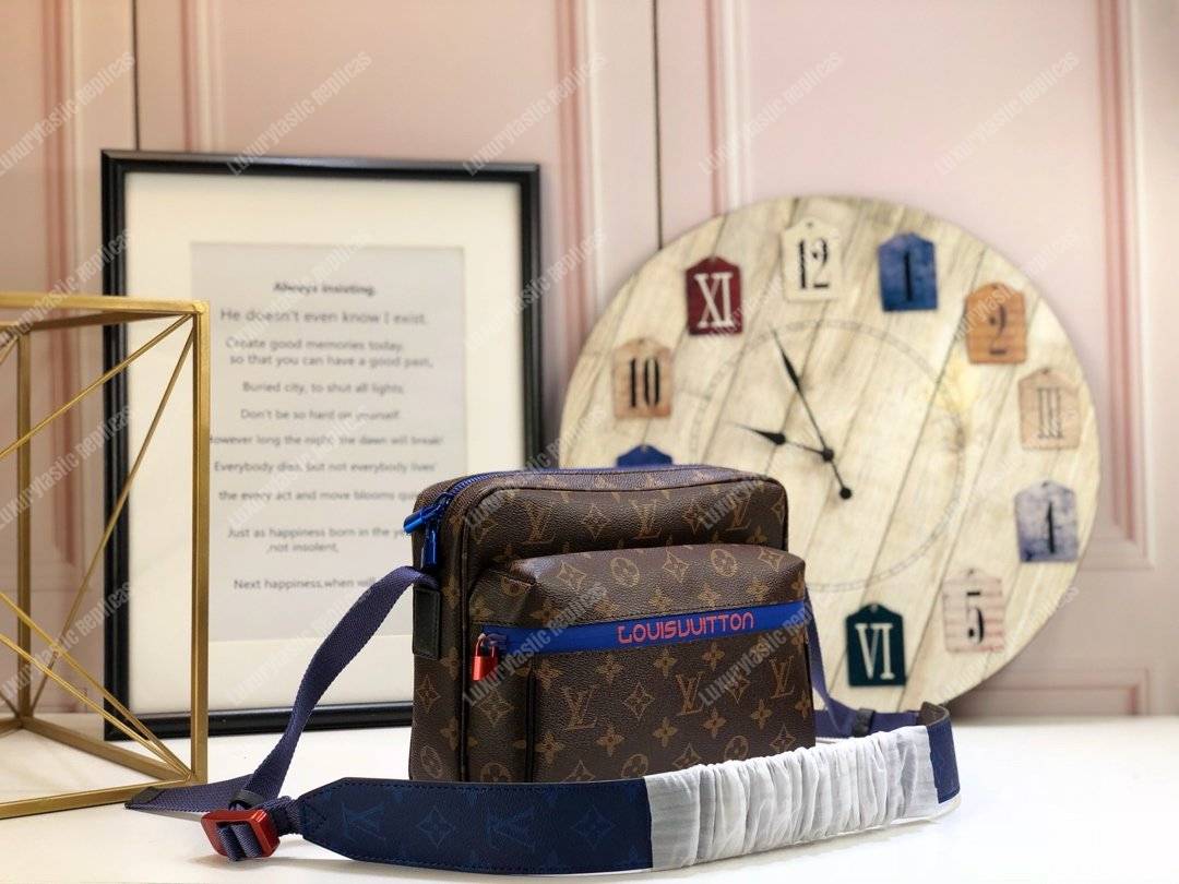 Louis Vuitton Monogram Brown Blue Outdoor Messenger Bag - Bags Valley