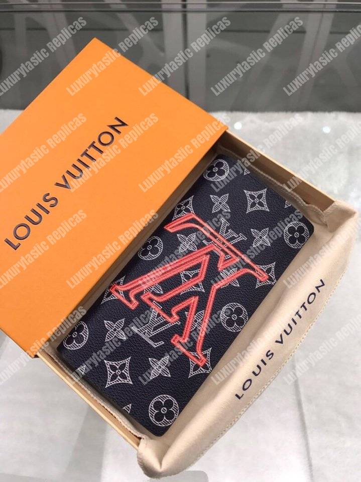 Louis Vuitton Brazza Wallet Monogram Upside Down Canvas Infrarouge