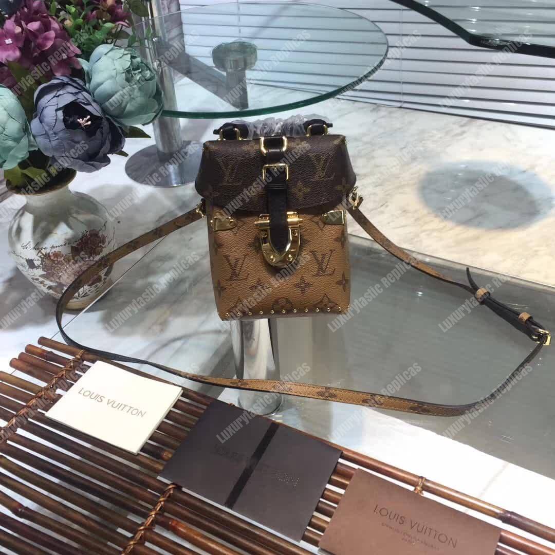 Louis Vuitton Camera Box Handbag Studded Reverse Monogram Canvas Brown  437882