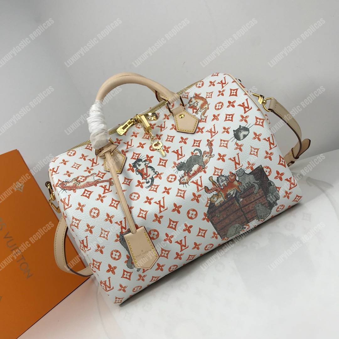Louis Vuitton Speedy Bandouliere 30 Catogram White/Orange - Bags