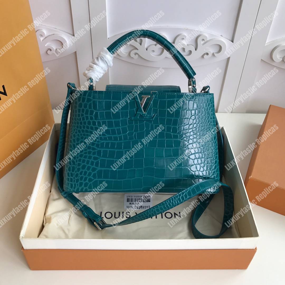 Louis Vuitton Capucines Bb In Turquoise