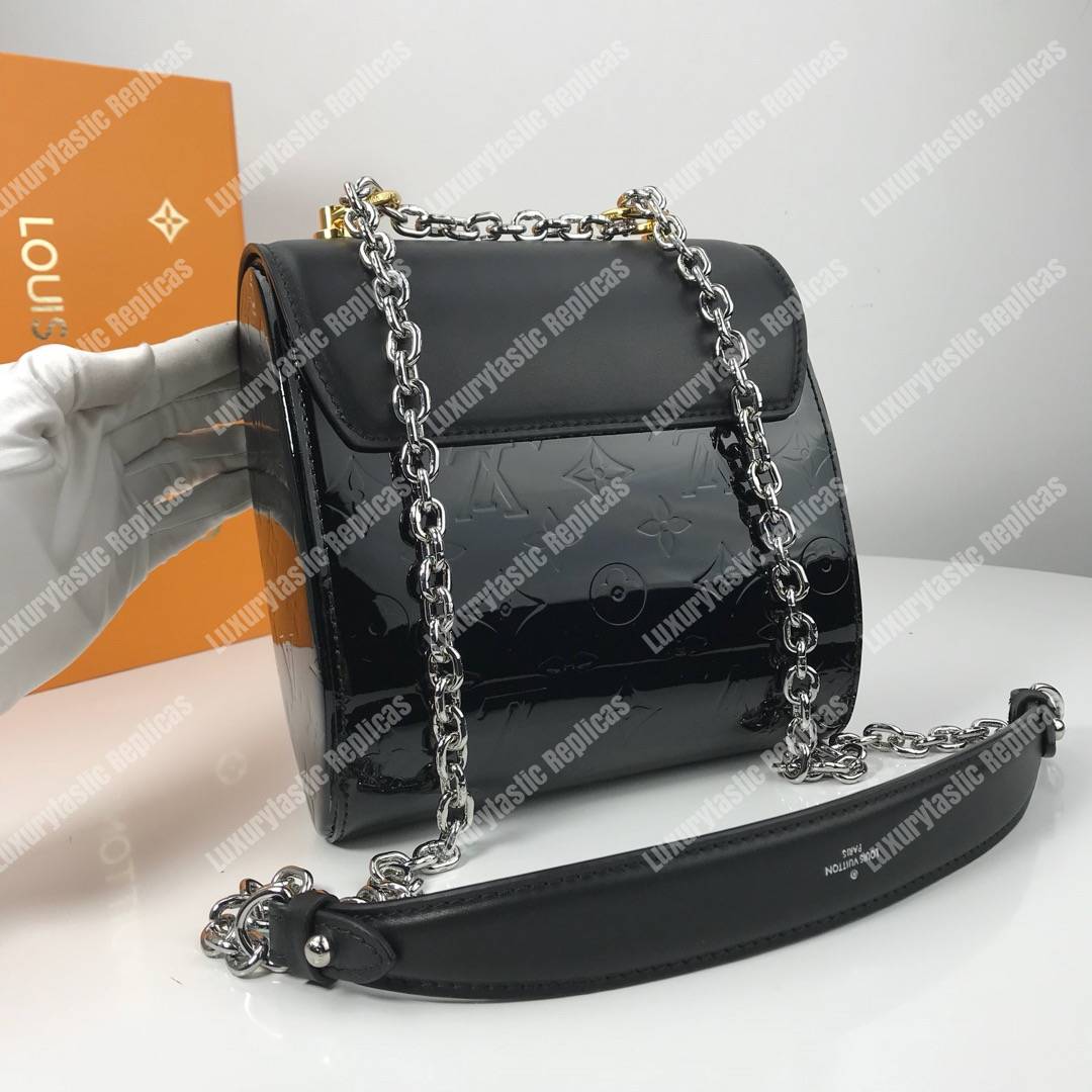 Louis Vuitton Pochette Twist Monogram Vernis Patent Leather Black - Bags Valley
