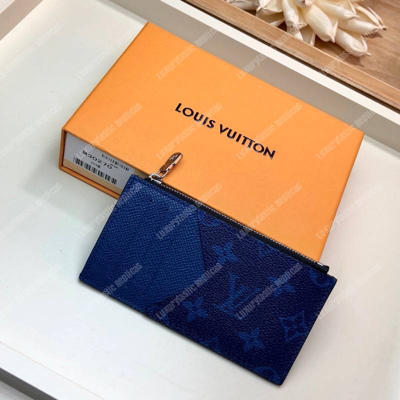 NTWRK - Preloved Louis Vuitton Monogram Taigarama Blue Coin Card Holder