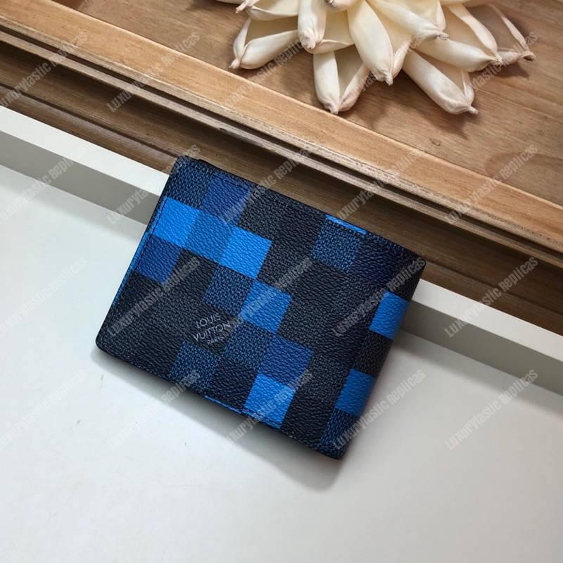 Louis Vuitton Slender Wallet Damier Graphite Pixel Blue in Coated Canvas  with Silver-tone - US