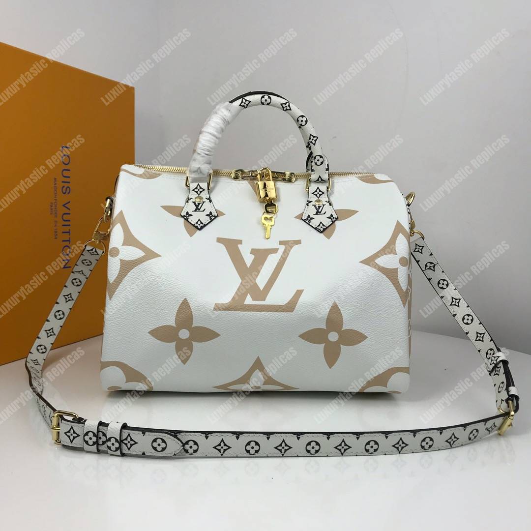 Louis Vuitton Speedy Bandouliere 30 Monogram Geant White - Bags Valley
