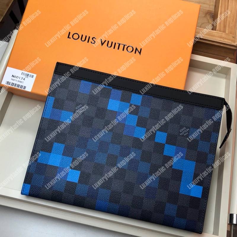 Louis Vuitton Mens Pochette Voyage Blue MM – Luxe Collective