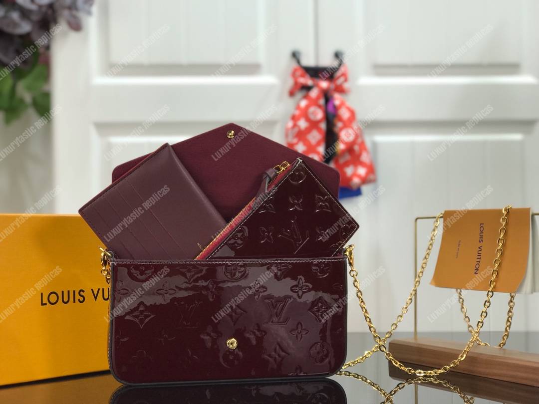 Louis Vuitton Amarante Monogram Vernis Pochette Felicie Bag – The