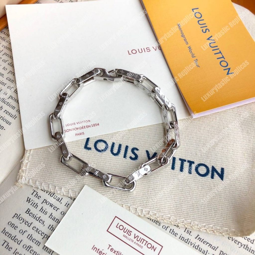Louis Vuitton Chain Bracelet Engraved Monogram Colorscapes | semashow.com