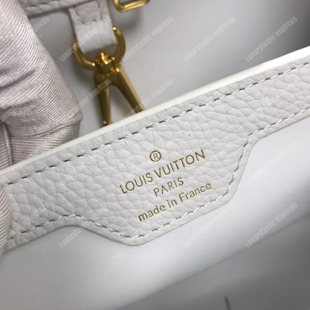 Louis Vuitton Capucines Python Stripe BB White in Taurillon
