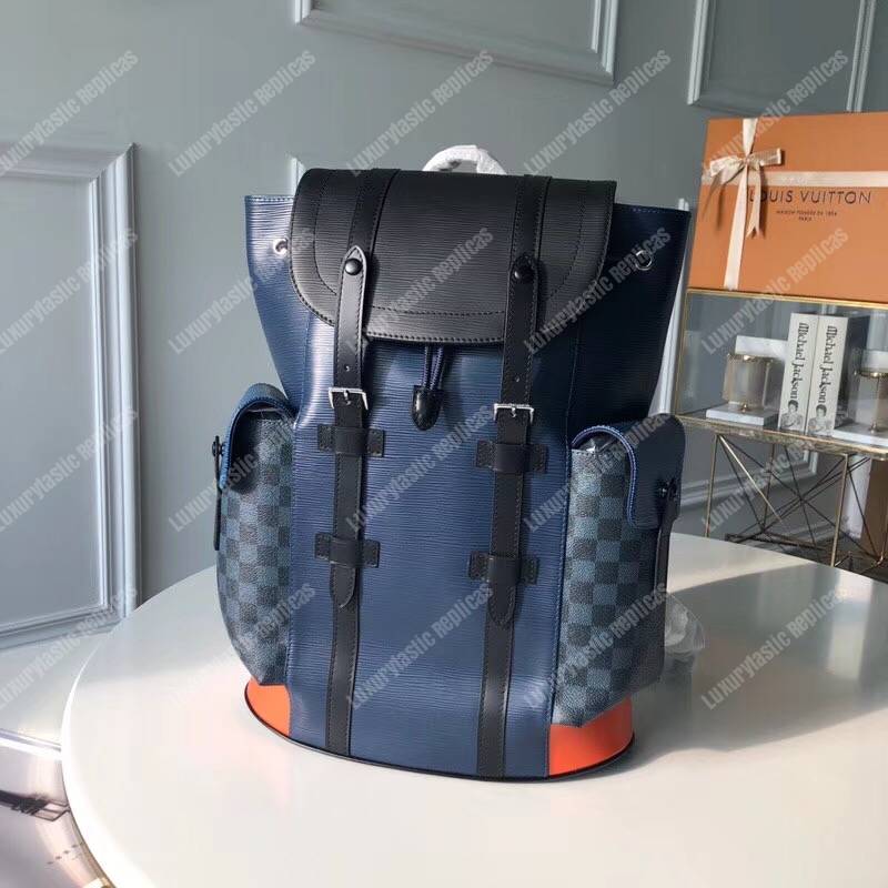 Louis Vuitton Christopher Backpack Epi Leather PM Blue 2291094