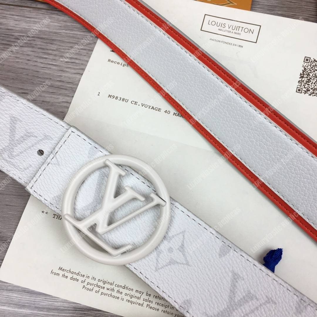 Louis Vuitton Circle 40mm Reversible Belt White - Bags Valley