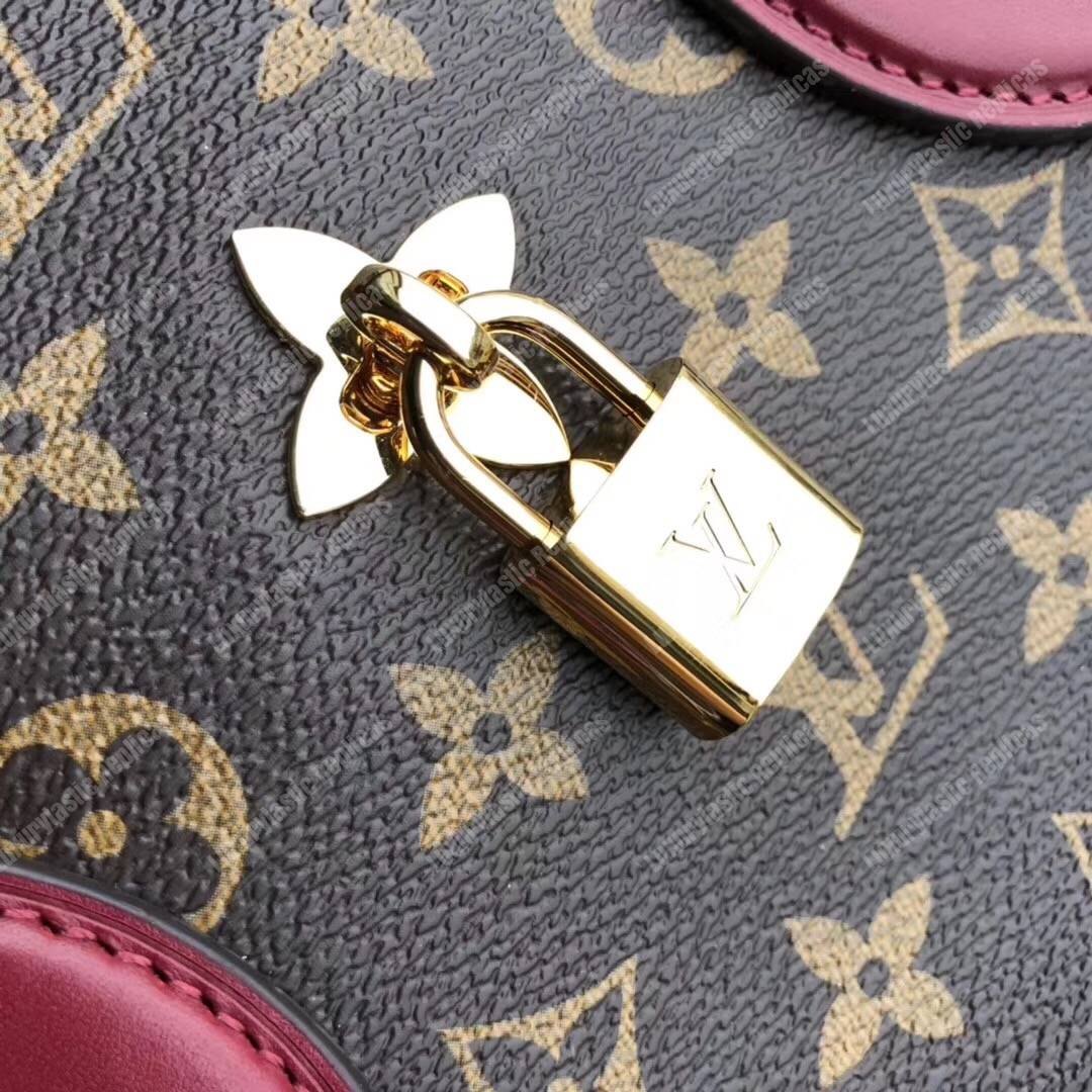 Louis Vuitton Flower Zipped Tote Monogram PM Lie de Vin in Coated