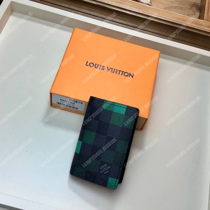 Louis Vuitton Pocket Organizer Damier Graphite Pixel Green - Bags Valley