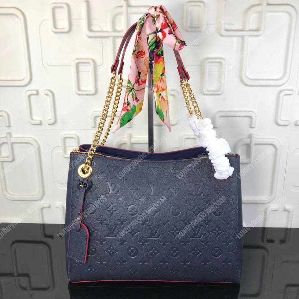 Louis Vuitton Surene MM Monogram Empreinte Leather Marine Red - Bags Valley