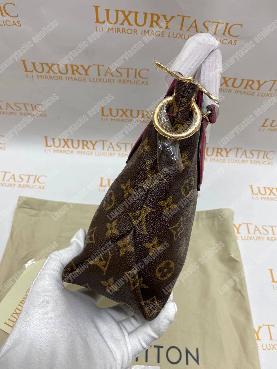 Louis Vuitton Lie de Vin Monogram Canvas Flower Zipped Tote PM Bag